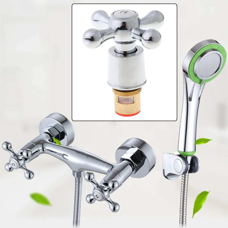 

1Set Metal Copper Cross Handle Bath Sink Faucet Handle for Kitchen Bathroom Sink Water Faucet Mixer Accessories Kit