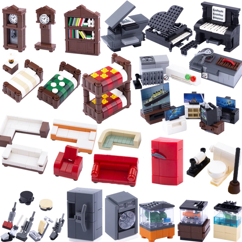 Город МОС аксессуары для дома креативная мебель наборы строительных блоков мини