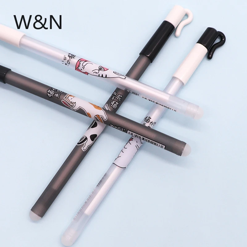 Стираемая гелевая ручка для кошек 3/6 шт./компл. моющаяся 0 38 мм синяя/черная