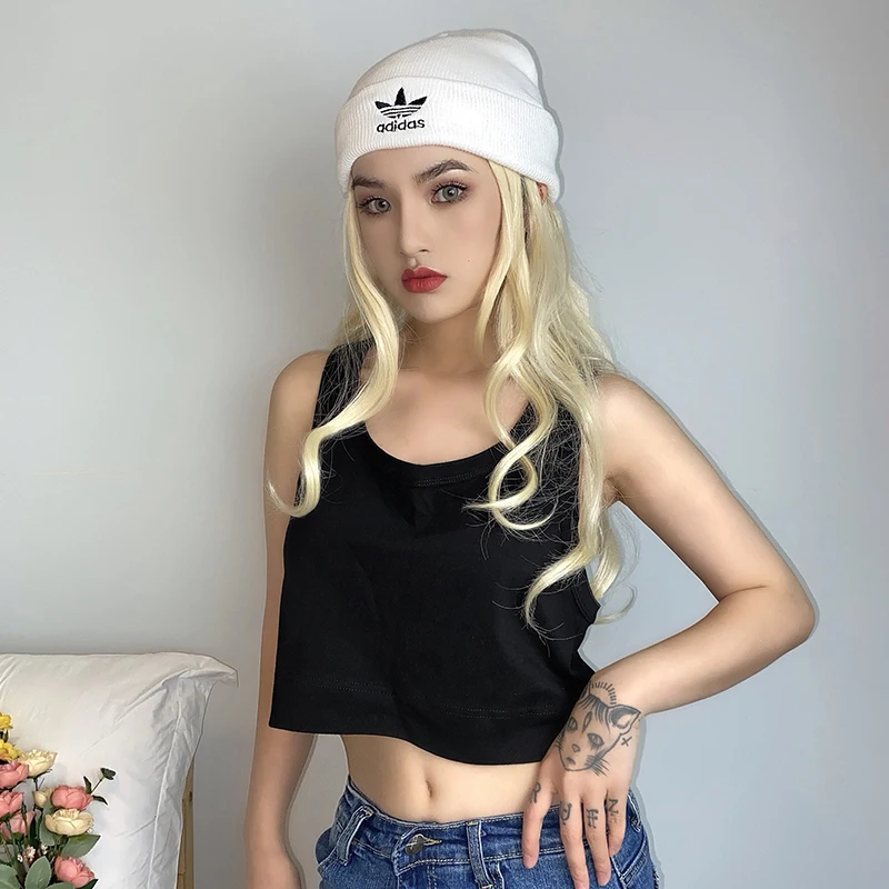 Кроп-Топ женский без рукавов пикантная Базовая майка свободная облегающая