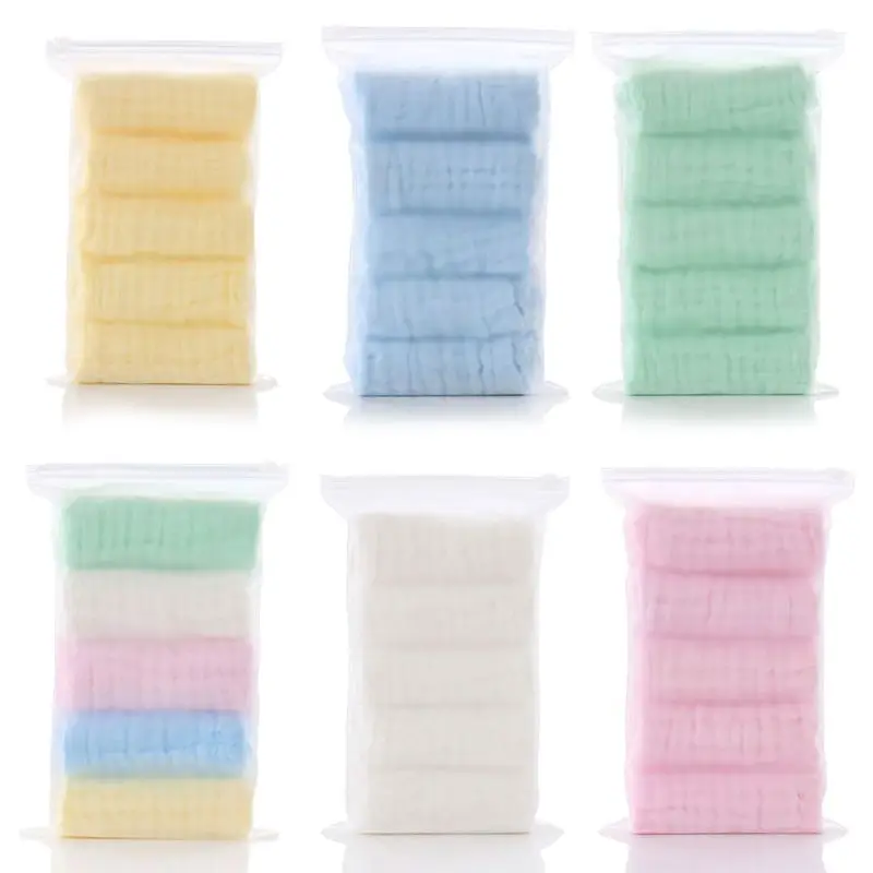 

5pcs/lot 6-layers Bottom Water Washing Handkerchief Newborn Baby Face Towels Nursing Towel