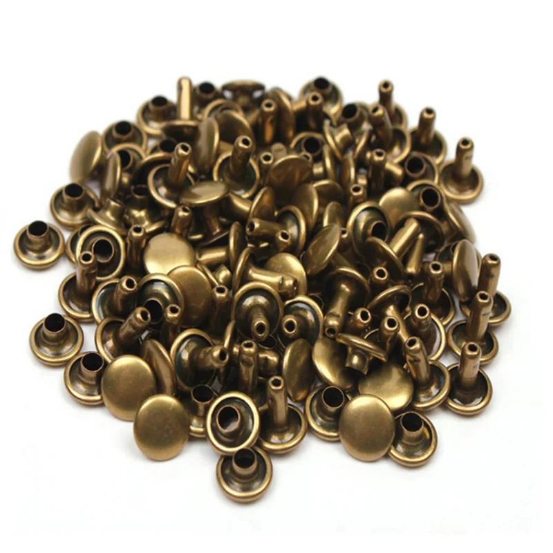 

100pcs Round Rivet Metal Cap Rivets Studs for Leather Craft Bag Belt Hat Shoes Garments Rivets 6mm to 8m
