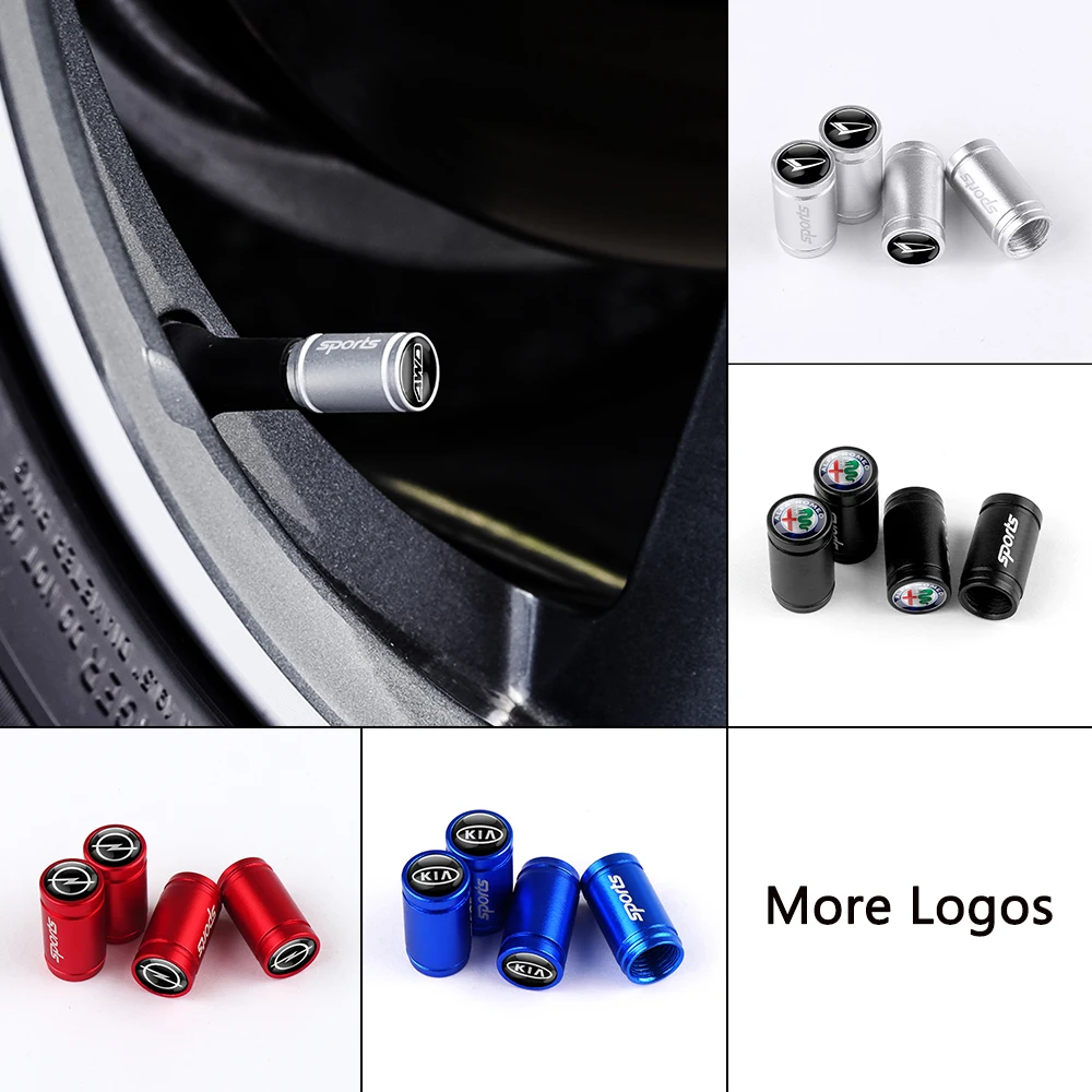 4 шт. Металлические колпачки для воздушных клапанов автомобильных колес с