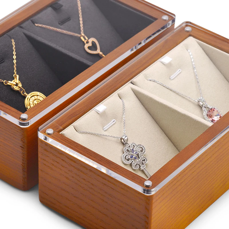 Oirlv Solid Wood Jewelry Box For Ring Earrings Necklace Pendant Bracelet Watch Storage Case Jewelry Display Box