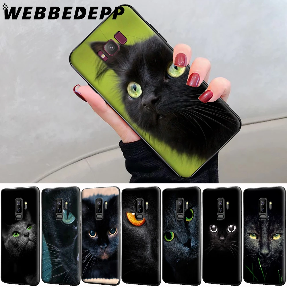 Черная кошка глаз на мягкий чехол для samsung Galaxy S6 S7 край S8 S9 S10 Note 8 9 10 плюс S10e A10S A20S A30S