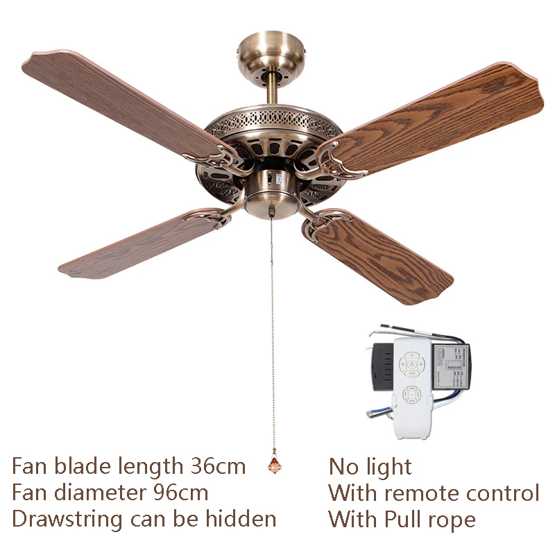 36 см Европейский античный бесшумный потолочный вентилятор домашний безопасный