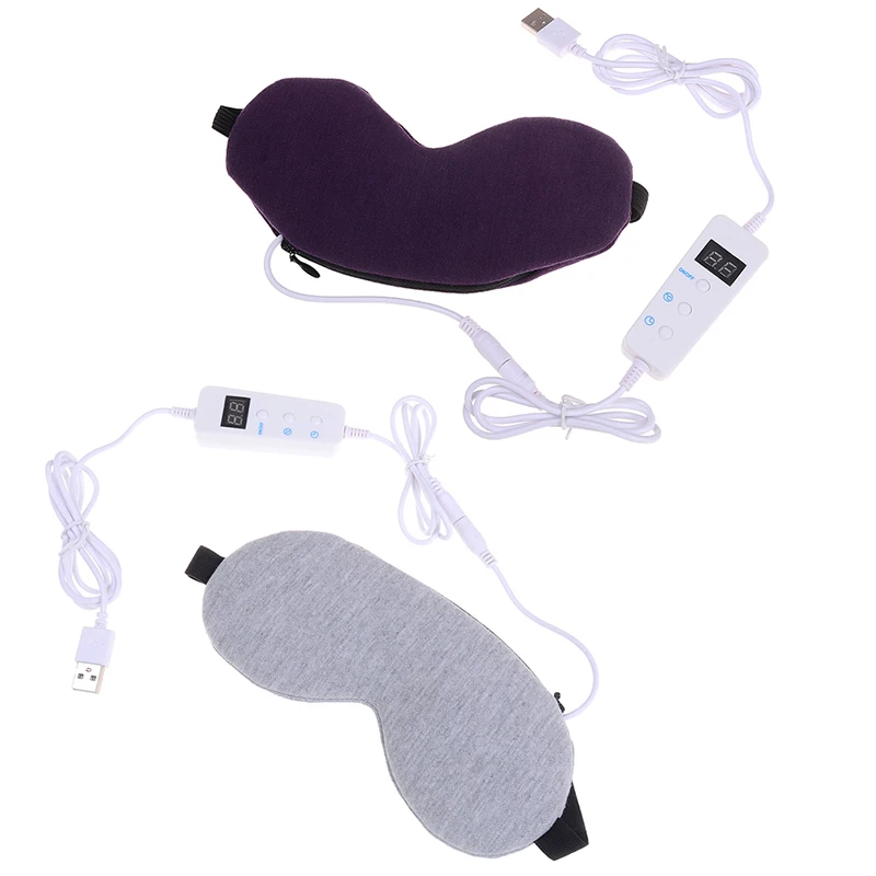 Глазная маска для сна с физиотерапией, подогревом и запахом лаванды, согревающая очки с паром, массаж USB, снятие усталости.