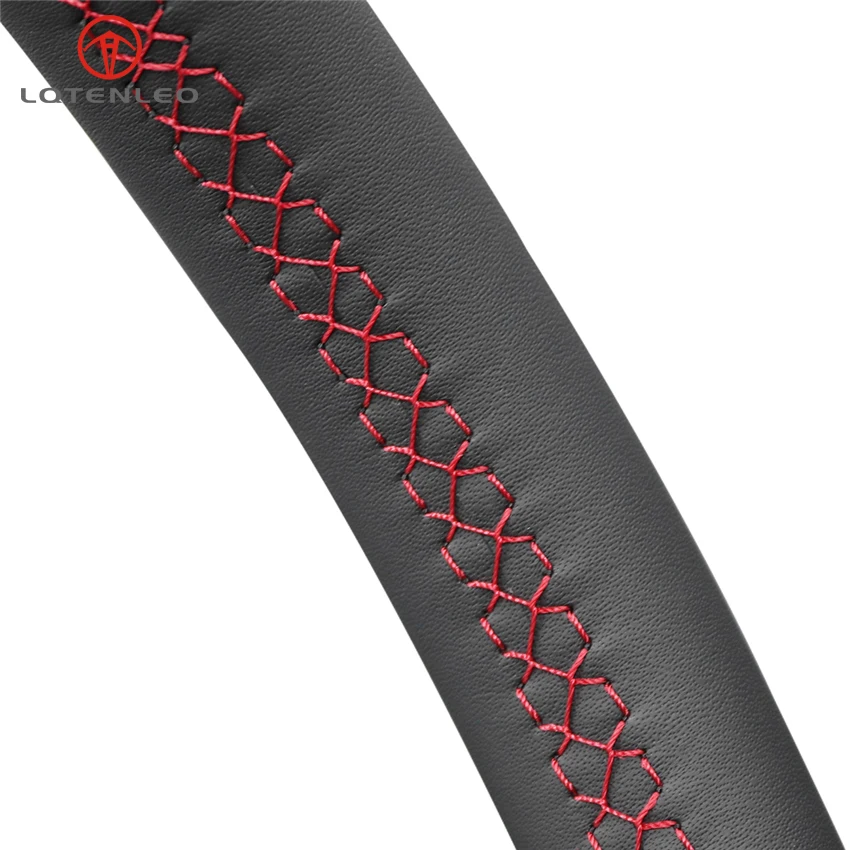 

LQTENLEO Black Genuine Leather DIY Car Steering Wheel Cover For Subaru Forester 2013-2016 Legacy Outback 2012-2014 XV 2011-2015