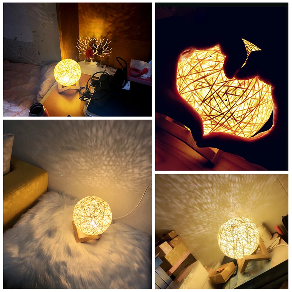 

Creative LED Night Light USB Table Lamp Bedroom Decoration Lantern Children Gift Lamp Festive Atmosphere Light Rattan Lamp