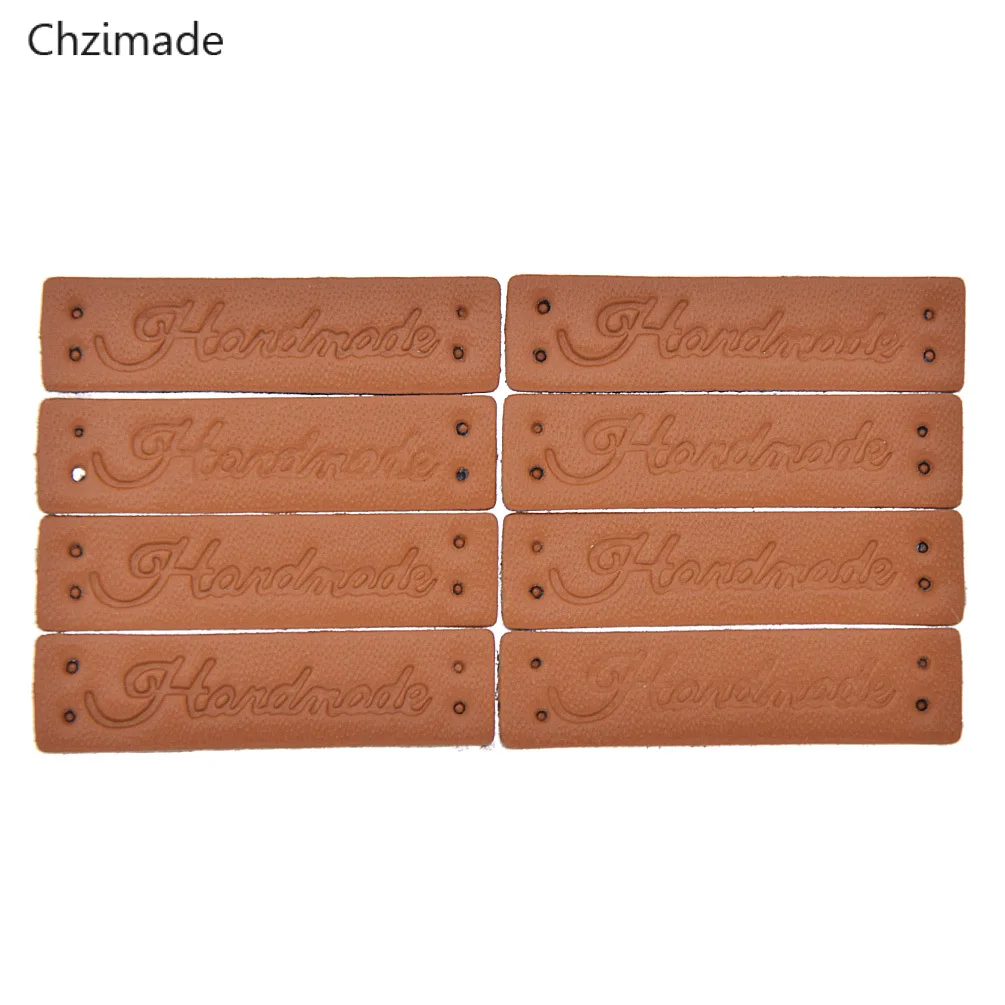8pcs brown 8/24/48 шт ручной работы одежды этикетки для одежды из искусственной кожи с принтом букв этикетки Швейное Ремесло «сделай сам» - Цвет: 8pcs brown