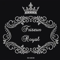 gorgeous crown hot fix rhinestone transfer motifs iron on crystal transfers design applique patches for shirt