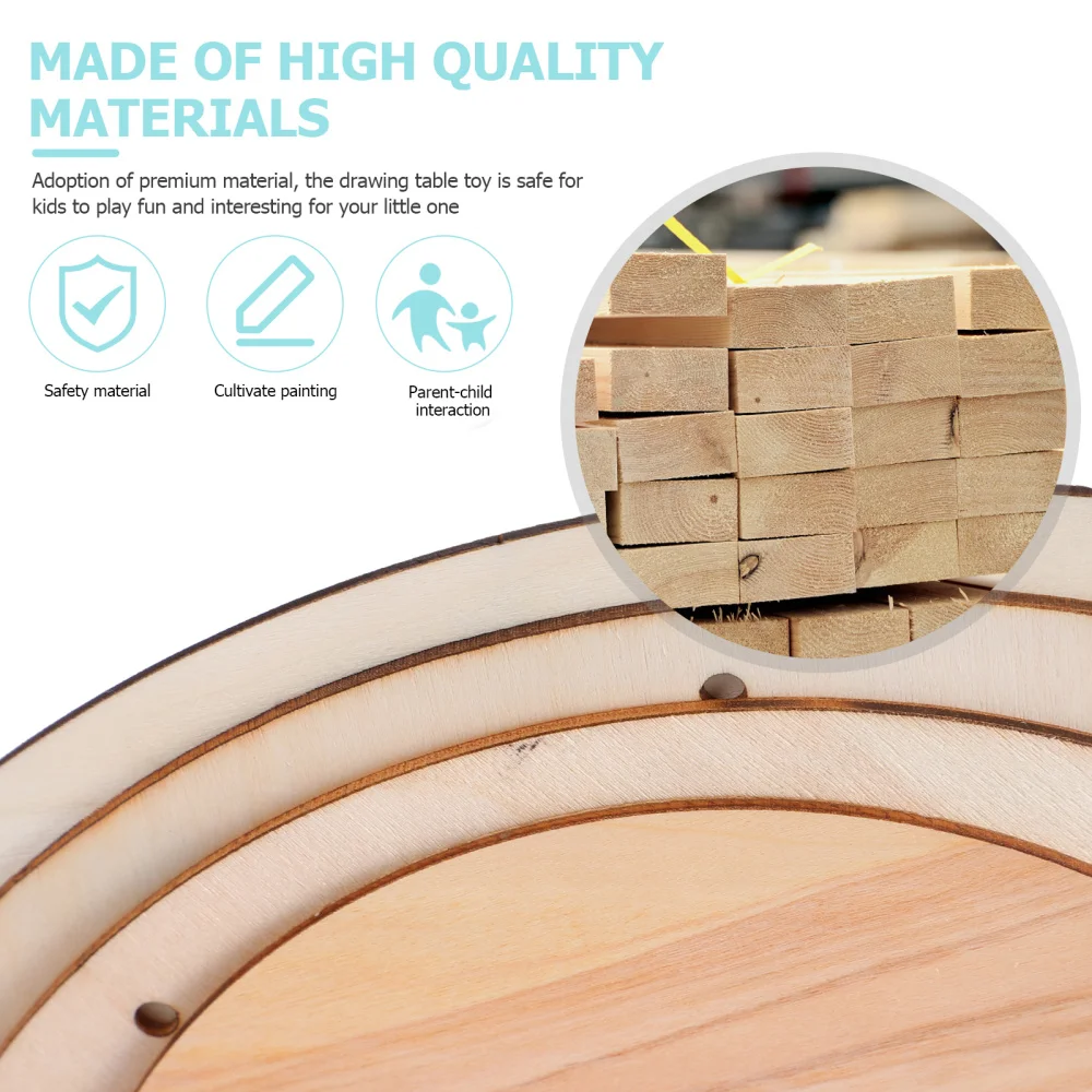 

4pcs Practical Unfinished Blank Wood Piece DIY Painting Blank Plaques for Kids