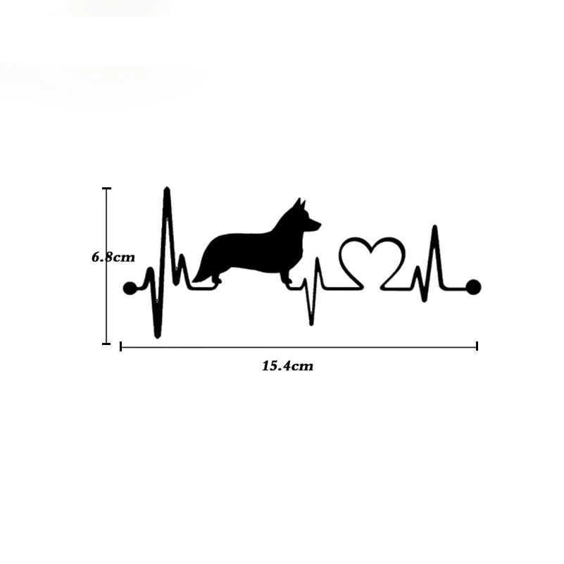 

BEMOST Car Stickers Lovely Waterproof Electrocardiogram Dogs Styling Decals Car Accessories Suitable for full body 15.4*6.8cm