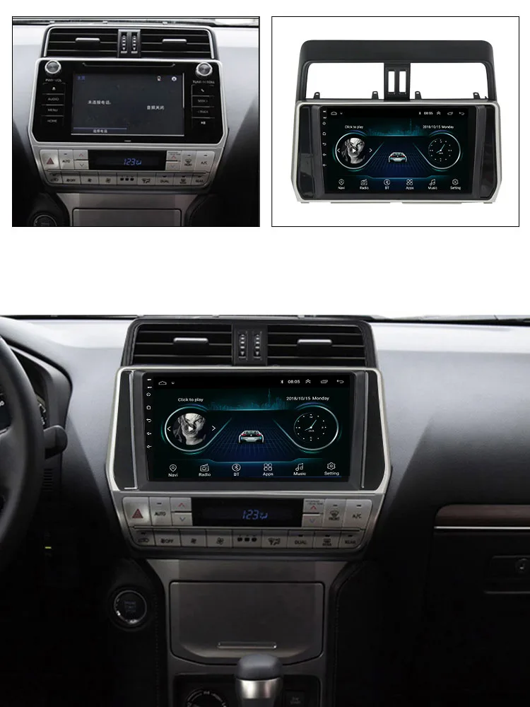 Автомагнитола для Toyota Land Cruiser Prado 150 2017-2018 мультимедийный видеоплеер с навигацией