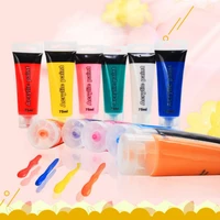 75ml12 colors tube acrylic pigment adults children handcraft painting pigment set art acrylic pigment for cloth leather wood