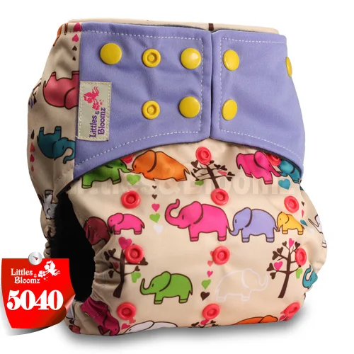 [Littles&Bloomz] Детские моющиеся многоразовые тканевые подгузники, бамбуковый уголь, один размер, подгузники, обертывающиеся вставки - Цвет: 5040