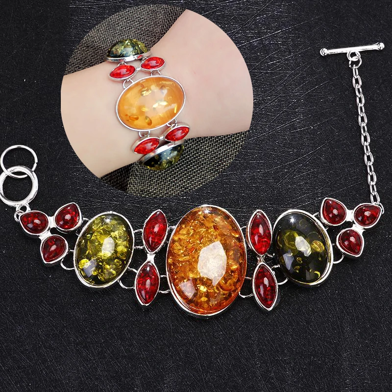 Большой натуральный камень хрустальные бусины винтажные богемные браслеты и для