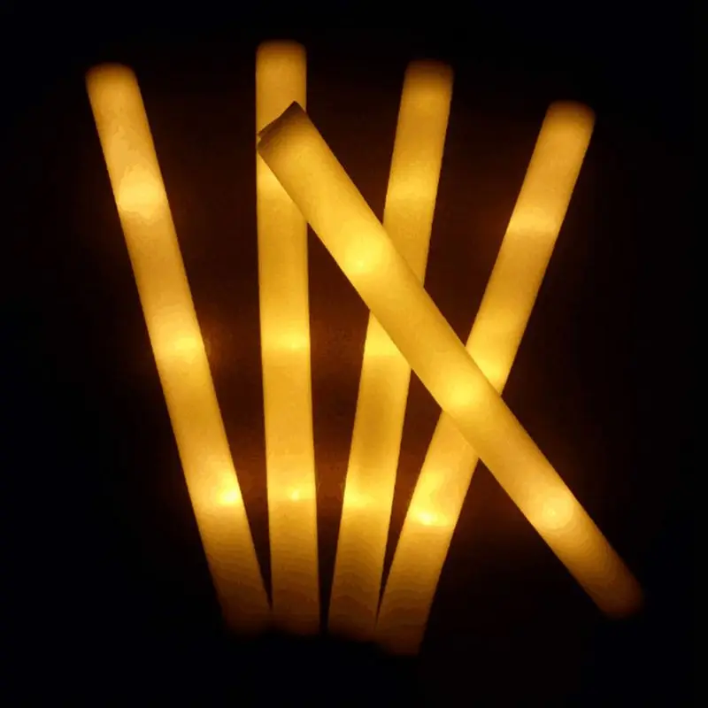 

2021 New 30 Pcs Light-Up Foam Sticks LED Soft Batons Rally Rave Glow Wands Multicolor Cheer Flashing Tube Concert for Festivals