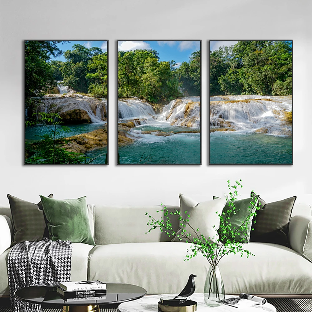 3 шт./комплект настенные картины Водопад