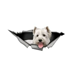 Наклейка для автомобиля West Highland White Terrier, 3D наклейка с животными, Виниловая наклейка для автомобиля