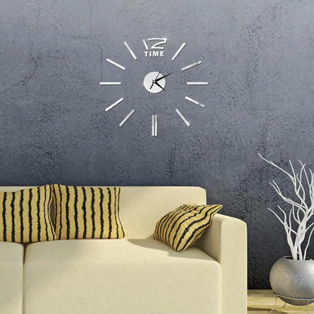 Мини часы в современном дизайне DIY большие настенные наклейки бесшумные цифровые - Фото №1