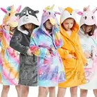 Банный халат для мальчиков и девочек, мягкий пляжный Халат с капюшоном, одежда для сна для детей, банный халат с рисунком животных, детский халат с рисунком