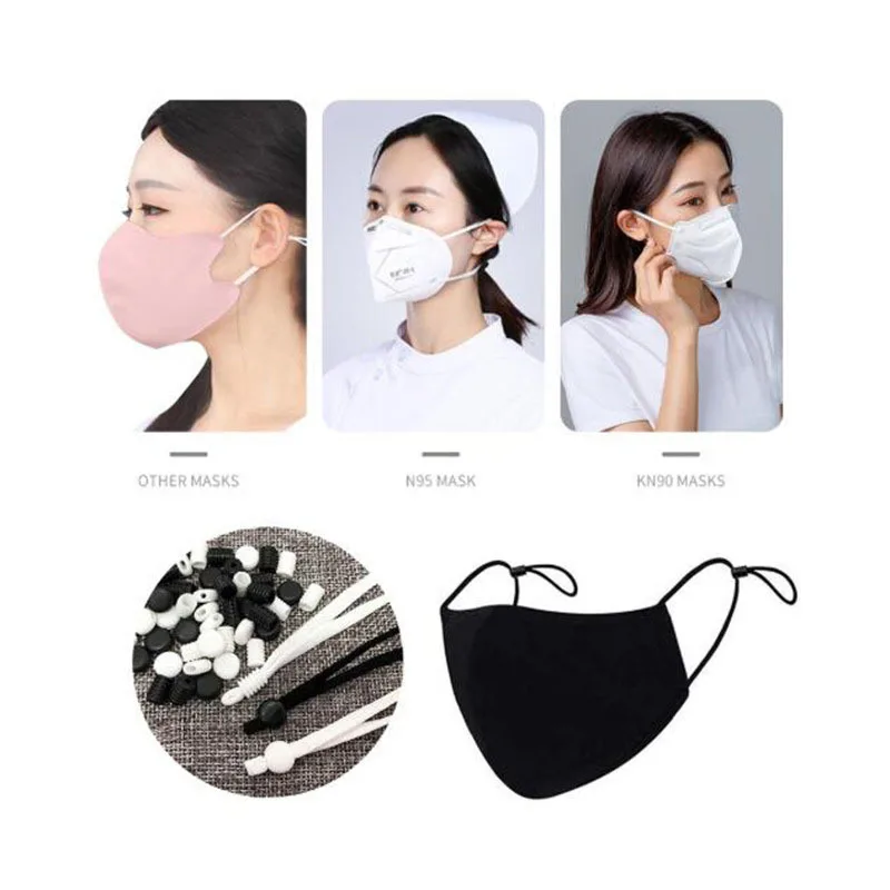 10 шт. маска Эластичная лента шнура Регулируемая пряжка Маска ушной шнурки