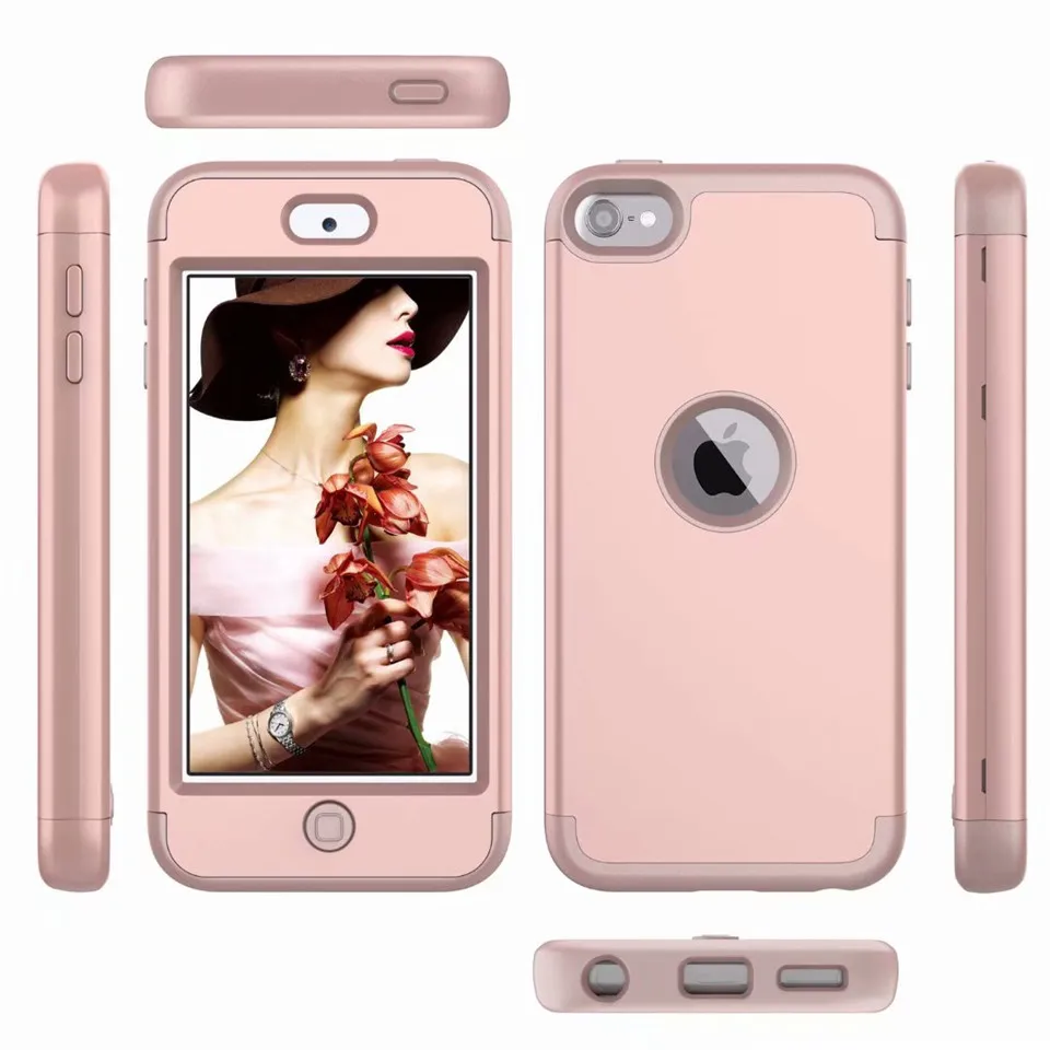 MAX-Q 3-в-1 противоударный чехол для задней панели чехол s For ipod touch 6 6th поколения Жесткий& Мягкий Резиновый Защитный Гибридный бронированный чехол Крышка