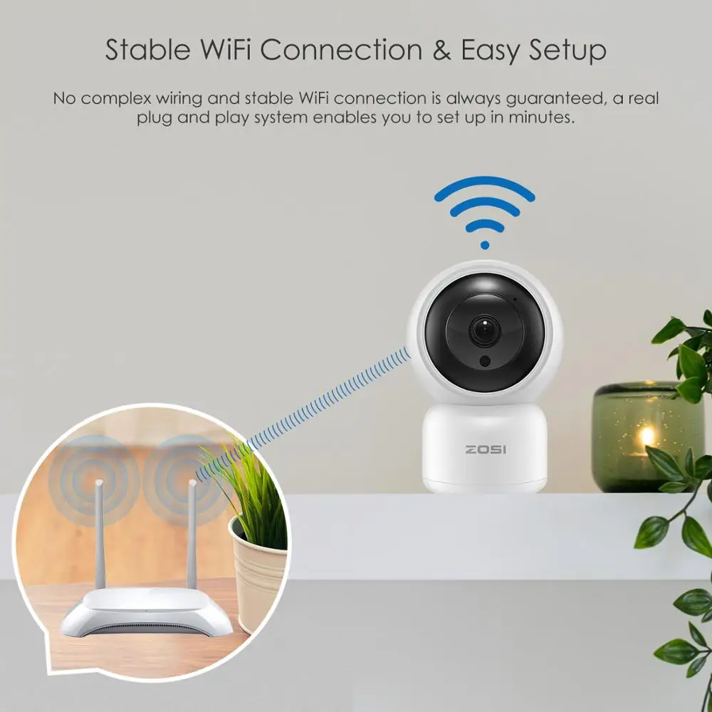 ZOSI 1080P HD Беспроводной кабельным телевидением беспроводным IP безопасность Камера