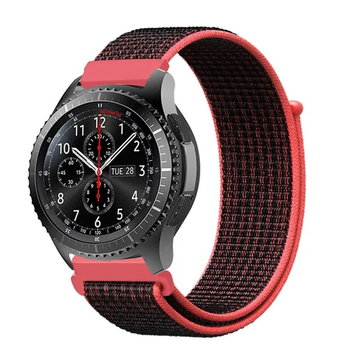 red black 22 мм 20 мм Шестерня S3 ремешок для samsung Galaxy Watch 42 мм 46 мм полоса Frontier Классическая активная спортивная нейлоновая петля для samsung S3 S2 - Цвет ремешка: red black