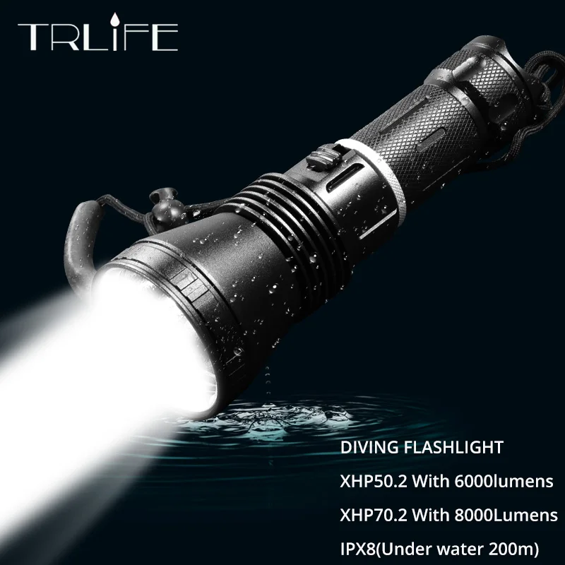 TRLIFE новые XHP70.2 подводное погружение светодиодный вспышка светильник Дайвинг