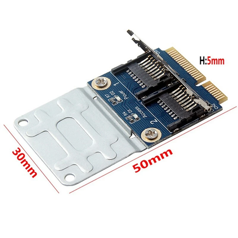 

2 SSD HDD for Laptop Dual Micro- SDHC SDXC TF to Mini PCIe Memory Card Reader MPCIe to 2 Mini-Sdcards Mini Pci-E Adapter