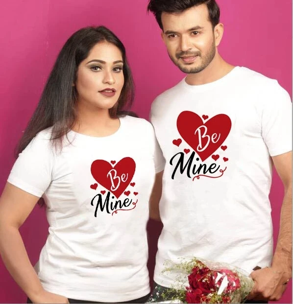 

Valentine Day Couple T Shirt Be Mine Couples Love T-Shirts Women Men Short Sleeve TShirts Tops Lover Tee Valentine's Day Gift