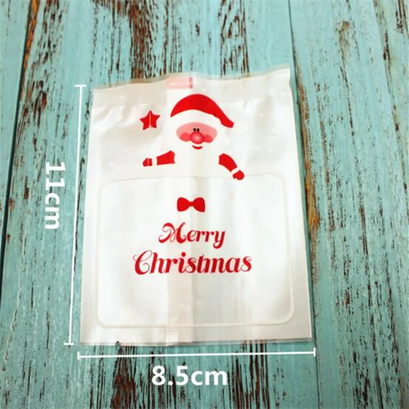 50/100 шт Санта Счастливого Рождества подарочные пакеты пластиковые конфеты