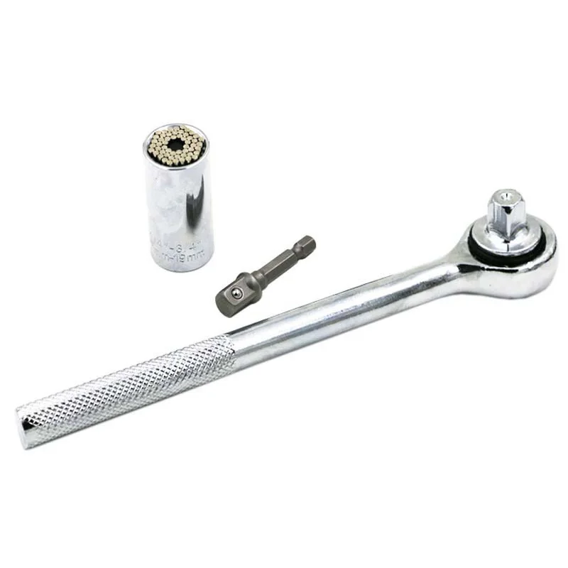 

3/8’ Multipurpose Magic Socket Ratchet Wrench Suitable for Triangle Square Hex TORX Hand Electric Drill Set Combination Tool