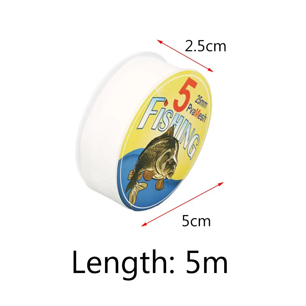 

Strong and Durable 5 Meter White PVA Carp Fishing Mesh Universal Refill Stocking Rig Bait Bags 25/37/44mm Newest