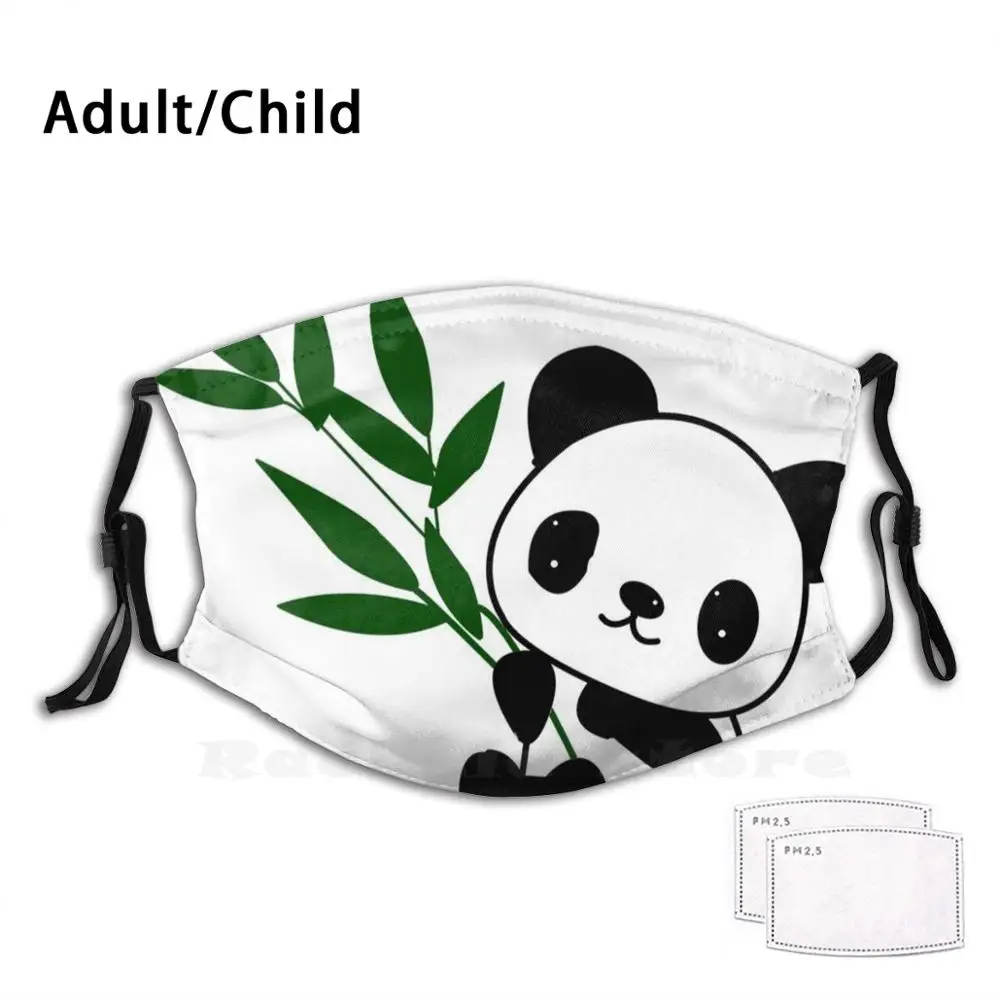 

Моющаяся маска для рта с принтом едящей панды, пылезащитная Милая панда с медведем, забавные панды, очаровательные черные медведи для детей