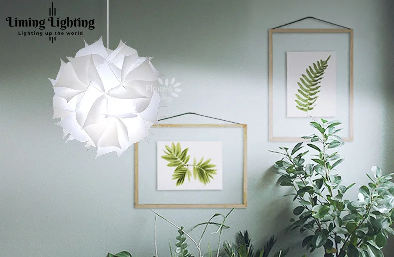 Скандинавский цветок современные DIY элементы IQ головоломки ZE лампа Потолочная люстра Подвесная лампа шар свет освещение 30,5 см