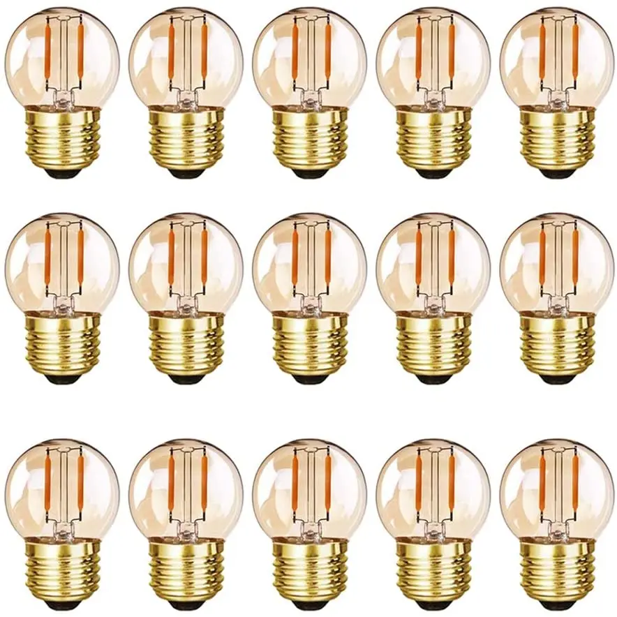 

G40 Mini Globe LED Filament Light Bulbs 1W Edison Led Bulbs 8 Watt Warm Amber 2200K E26 E27 110V 220V Vintage String Light Bulb