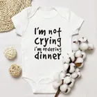 Хлопковый комбинезон I'm Not Cry I'm Ording для новорожденных, одежда для мальчиков и девочек, летний костюм для новорожденных