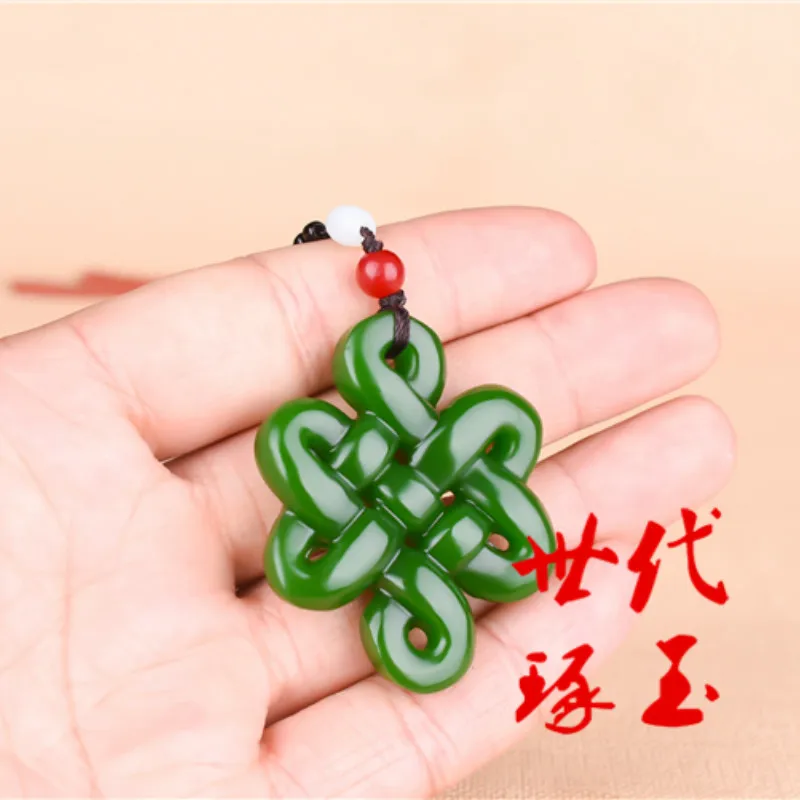 Ожерелье из натуральных зеленых и белых нефритовых бусин очаровательные