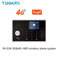 tuya 433mhz 3g 4g wifi wireless home security burglar alarm system with pir motion sensor door sensor siren support android ios