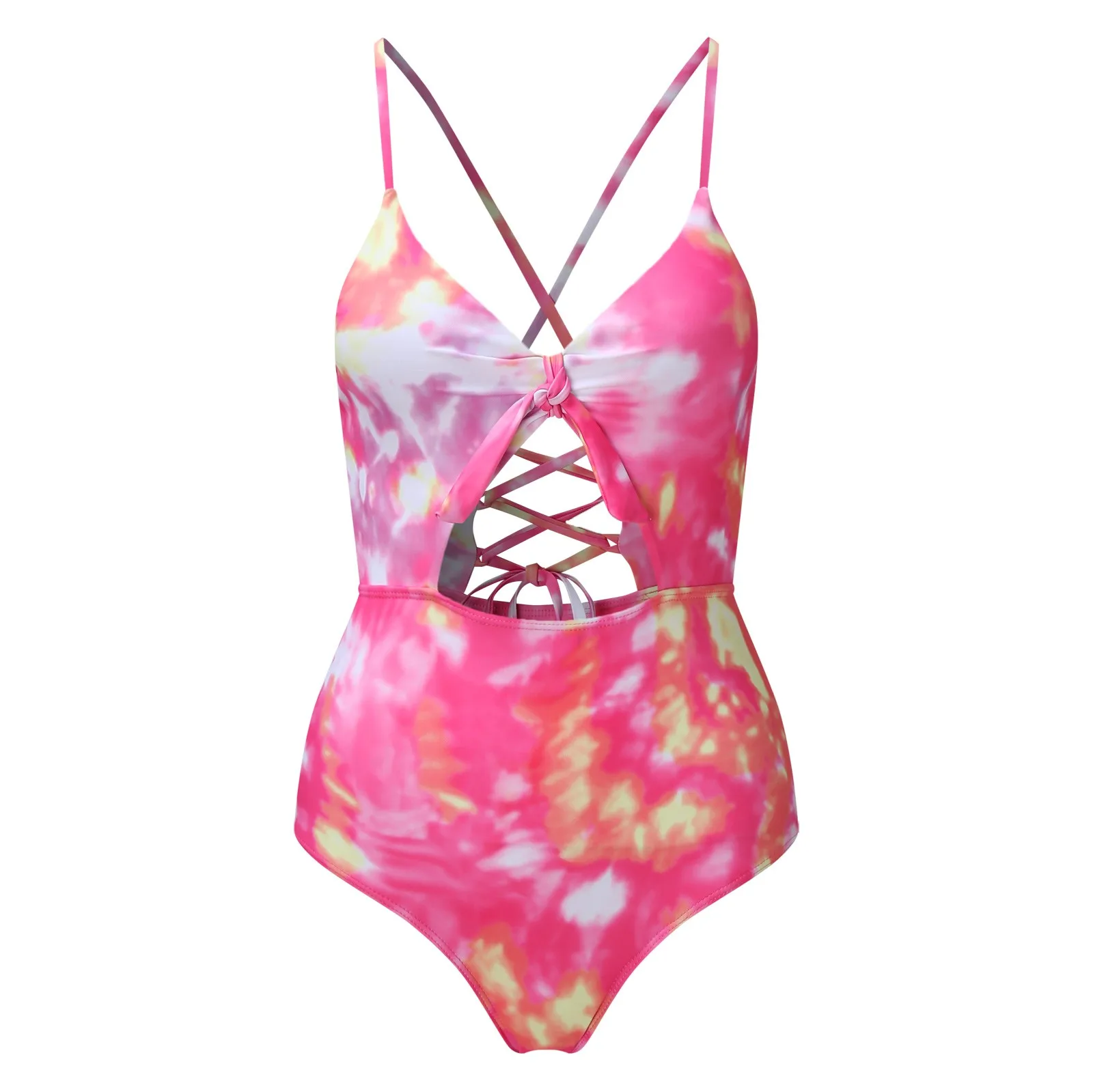

2020 Sexy Floral One Piece Swimsuit Hollow Swimwear Women Swimsuit Deep-V Bathing Suits Beach Wear Swim Suit Swimsuit S-XL