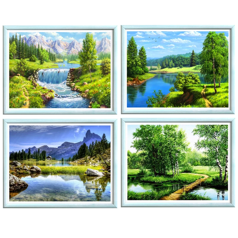 

DIY 5D Diamond Painting Landscape Birch Tree Scenic Kit Mosaic Picture of Rhinestones Decor Full Diamond Embroidery Landscape