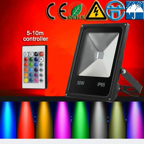 CP AC220V 10 Вт 20 Вт 30 Вт 50 Вт 100 Вт 200 в Светодиодный прожектор RGB черный корпус светодиодный уличный Ландшафтный садовый поисковый светильник светодиодный светильник - Испускаемый цвет: Changeable