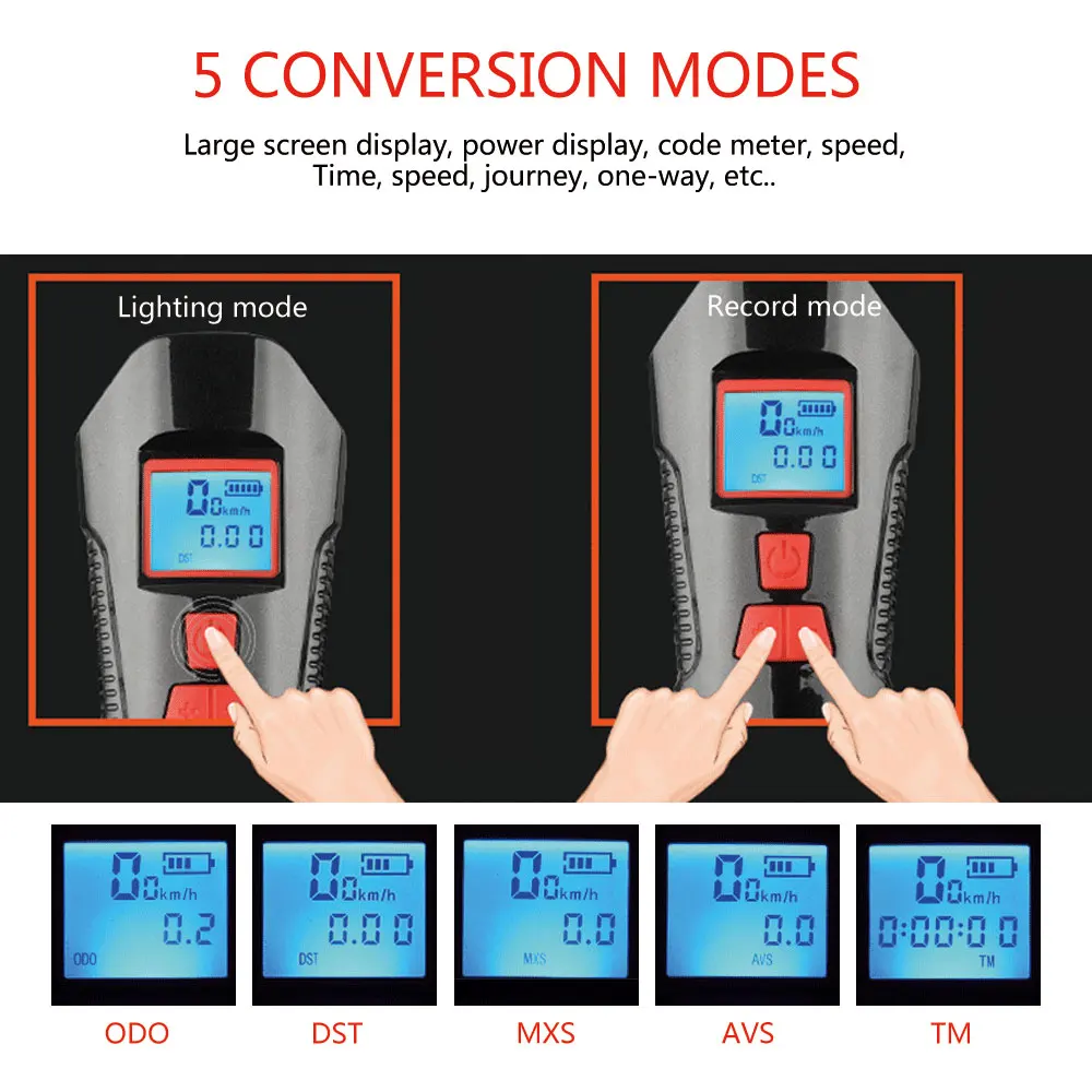 3 в 1 светильник для горного велосипеда USB зарядка Передний фонарь руля