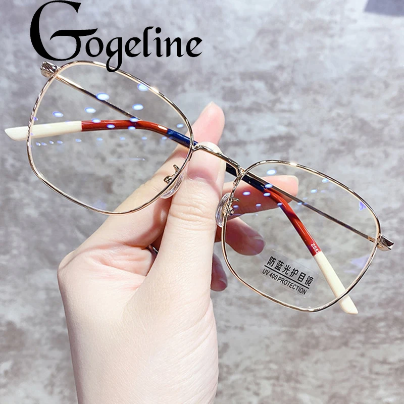 

2020 Anti Blue Light Glasses Frame Women's Eyeglass Frame Computer Eyeglasses Vintage Men Metal Spectacles Transparent Frames