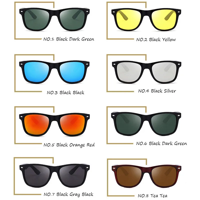 Мужские солнцезащитные очки RBRARE классические квадратные поляризационные в