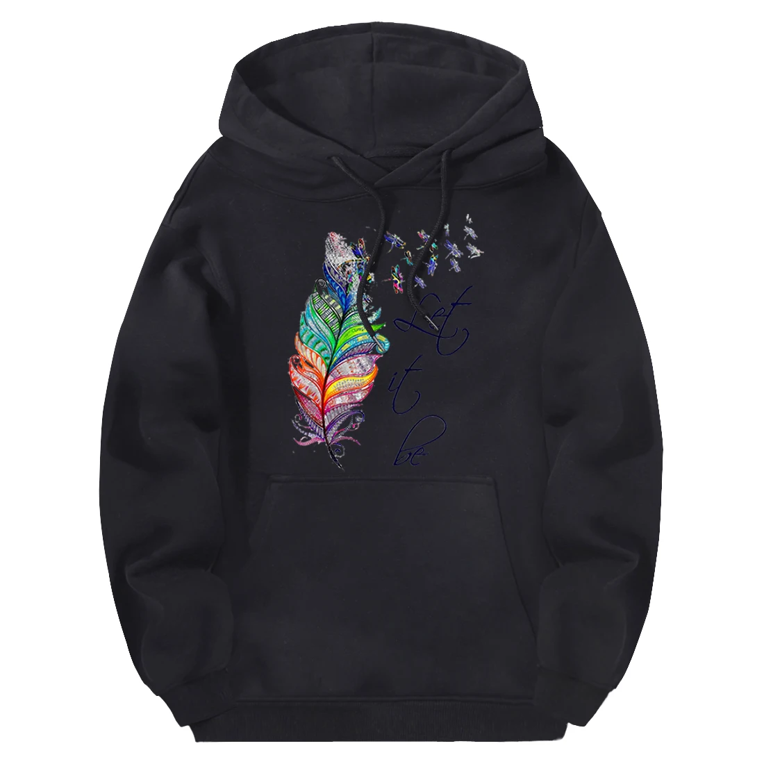 

Pretty Feather Sweatshirts Man Hooded Hipster Fleece Autumn Winter Streetwear Clothing Punk Hoodies Breathable Moletom Masculino