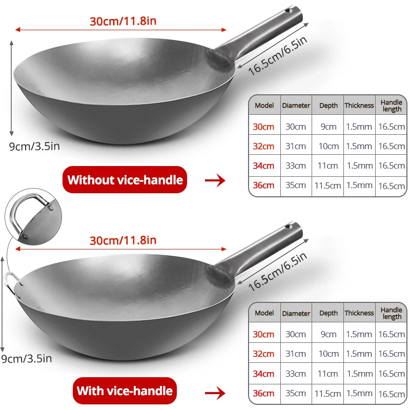 Чистый титан вок для жарки антипригарная сковорода без покрытия кухонная